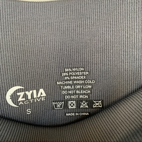 Zyia Dark Gray Leggings With Camo Detail Down The Side Size S - Picture 2 of 5
